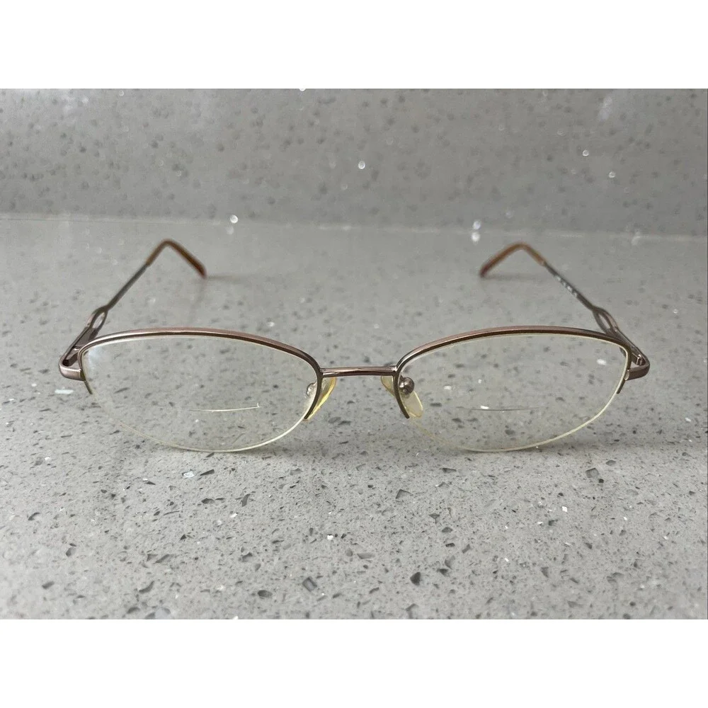 Luxottica LU 2257 T126 Eyeglasses Frames ONLY Brown half rim 53-18-135 Italy